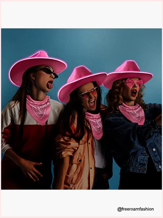 12 LED Cowboy Hat Set with Bandanas & Sunglasses main image 7